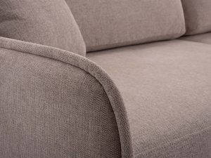 Miniaturka 6 - Detal tapicerki beżowego narożnika podłokietnik i siedzisko zbliżenie