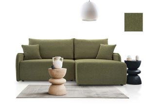 Miniaturka 12 - Oliwkowozielony narożnik tapicerowany w kształcie L z poduszkami aranżacja