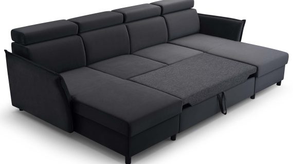 Miniaturka 5 - Narożnik Nowoczesny Rozkładany Z Pojemnikiem Tuli U