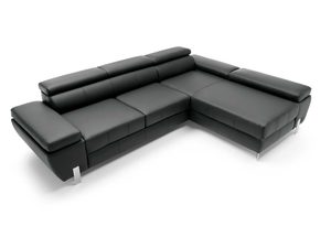 Miniaturka 9 - Narożnik grafitowy skórzany widok z góry bez poduszek