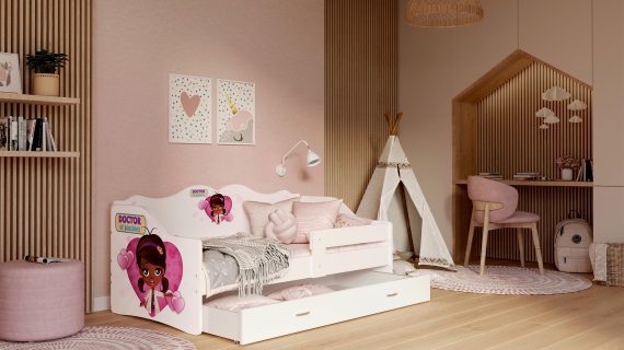 Miniaturka 26 - Łóżko dziecięce Rima 160 z szufladą i nadrukiem