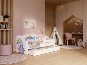 Miniaturka 27 - Łóżko dziecięce z motywem śnieżnej księżniczki w nowoczesnym pokoju dziewczynki