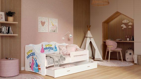 Miniaturka 27 - Łóżko dziecięce Rima 160 z szufladą i nadrukiem