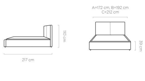 Miniaturka 9 - Łóżko tapicerowane z pojemnikiem NICOLE