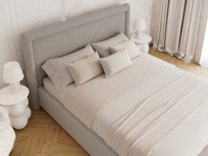 Miniaturka 19 - Eleganckie łóżko tapicerowane z podnoszonym stelażem Indira