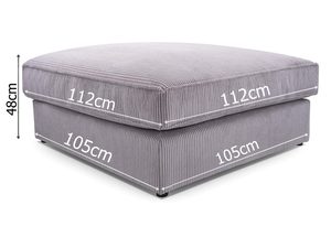 Miniaturka 7 - Klasyczna Duża Szara Pufa do Salonu VERA