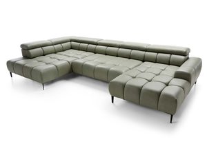 Miniaturka 11 - Oliwkowy narożnik w kształcie U pikowany widok z góry zbliżenie