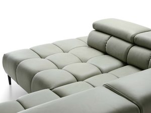 Miniaturka 17 - Oliwkowy narożnik detal oparcia i siedziska pikowanego zbliżenie