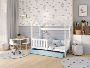 Miniaturka 12 - Łóżko domek ze schowkiem i barierką Bella