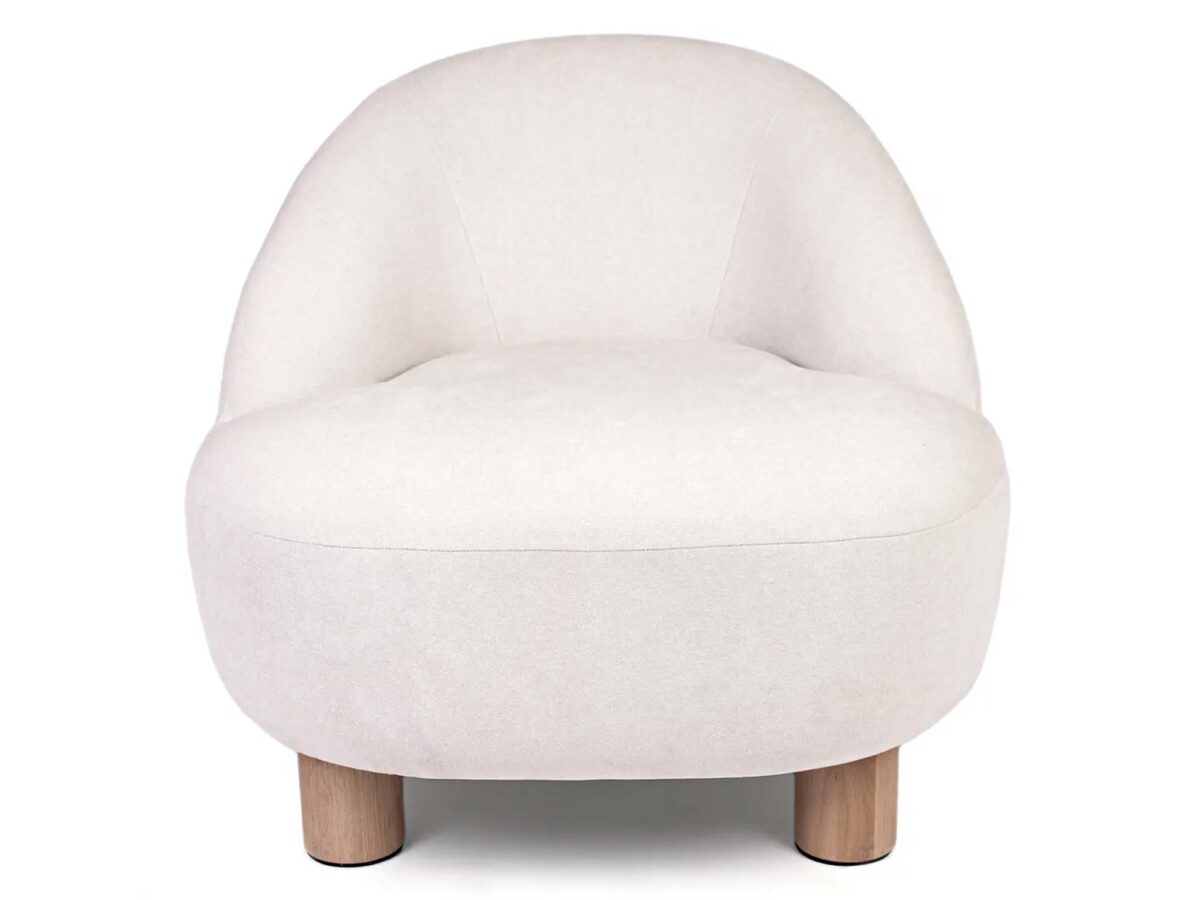 Fotel ergonomiczny tapicerowany drewniane nogi Mixa