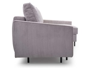 Miniaturka 5 - Szary narożnik sztruksowy mały w kształcie L profil boczny