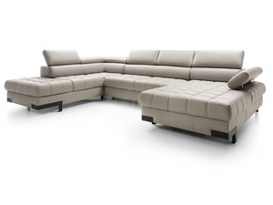 Miniaturka 7 - Kremowy narożnik w kształcie U z regulowanym zagłówkiem widok