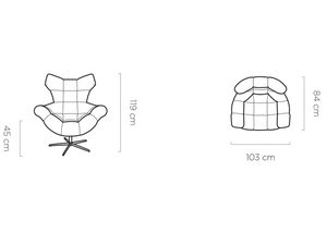 Miniaturka 17 - Fotel obrotowy wymiary 103x84 cm rysunek techniczny