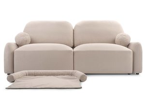 Miniaturka 7 - Sofa dwuosobowa beżowa z legowiskiem dla psa w komplecie