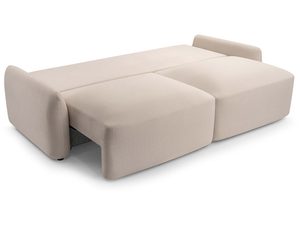 Miniaturka 9 - Beżowa sofa rozkładana z pełną powierzchnią spania widok perspektywiczny