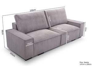 Miniaturka 7 - Rysunek techniczny z wymiarami fotela tapicerowanego Lincoln