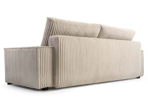 Miniaturka 11 - Tapicerowana sofa beżowa sztruks ukazująca tył i bok konstrukcji