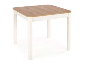 Miniaturka 5 - Stół rozkładany kwadratowy biały z blatem dąb artisan