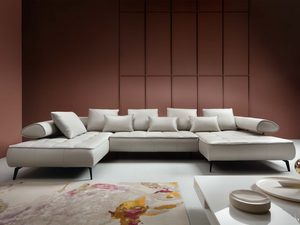 Miniaturka 17 - Kremowy narożnik modułowy w kształcie U w eleganckim salonie