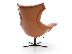 Miniaturka 8 - Fotel obrotowy karmelowy skórzany tył konstrukcji widok