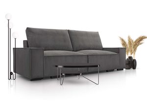 Miniaturka 12 - Szary fotel tapicerowany w tkaninie Lincoln z niskim oparciem