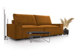 Miniaturka 13 - Fotel w kremowej tkaninie Poso z zaokrąglonymi bokami