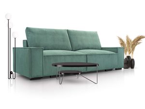 Miniaturka 15 - Tapicerowany fotel w jasnej tkaninie Poso z miękkimi poduszkami