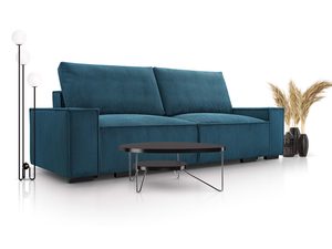 Miniaturka 14 - Kremowy fotel tapicerowany Poso z szerokim siedziskiem