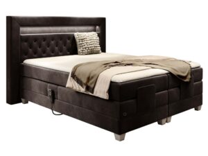 Miniaturka 4 - Łóżko szare z podświetlanym zagłówkiem w eleganckiej aranżacji