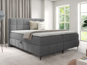 Miniaturka 47 - Szare łóżko tapicerowane w nowoczesnej aranżacji sypialni