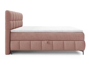 Miniaturka 12 - Pudrowe łóżko tapicerowane z pojemnikiem na pościel profil