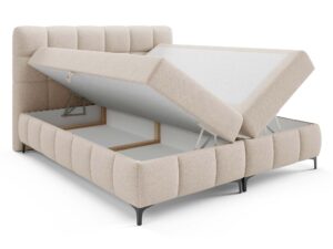 Miniaturka 44 - Łóżko kremowe z podnoszonym stelazem i pojemnikiem