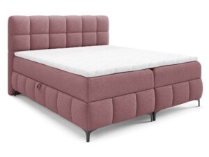 Miniaturka 29 - Łóżko tapicerowane wrzosowe z pikowanym zagłówkiem perspektywa