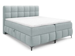 Miniaturka 28 - Miętowe łóżko tapicerowane z wysokim oparciem perspektywa