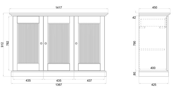 Miniaturka 12 - Klasyczna nowoczesna sosnowa komoda Kalari