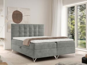 Miniaturka 18 - Łóżko szare kontynentalne w eleganckiej sypialni