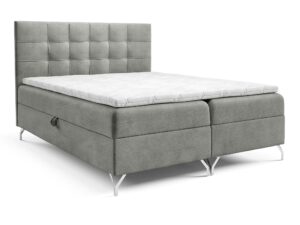 Miniaturka 10 - Szare łóżko kontynentalne z pikowanym zagłówkiem