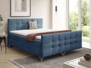 Miniaturka 11 - Niebieskie łóżko kontynentalne w eleganckiej sypialni