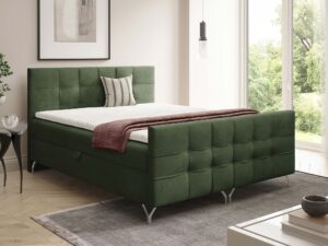 Miniaturka 13 - Łóżko w kolorze butelkowej zieleni w stylowej sypialni