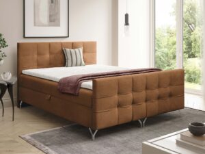 Miniaturka 14 - Brązowe łóżko kontynentalne w eleganckiej aranżacji