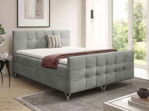 Miniaturka 17 - Łóżko szare z pikowanym zagłówkiem w eleganckiej sypialni