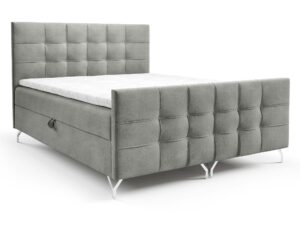 Miniaturka 9 - Łóżko kontynentalne szare z pikowanym zagłówkiem