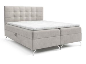 Miniaturka 1 - Łóżko kontynentalne z pikowanym zagłówkiem i chromowanymi nogami