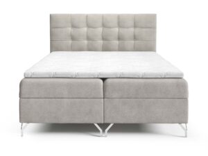 Miniaturka 2 - Tapicerowane łóżko kontynentalne z eleganckim pikowanym oparciem