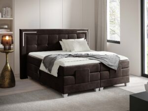 Miniaturka 20 - Szare łóżko kontynentalne z elektryczną regulacją w sypialni