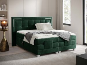 Miniaturka 17 - Zielone łóżko kontynentalne z elektryczną regulacją w sypialni