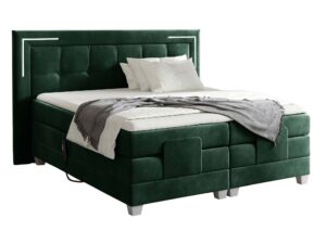 Miniaturka 6 - Łóżko zielone z elektryczną regulacją w nowoczesnej sypialni