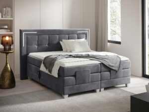 Miniaturka 16 - Łóżko szare kontynentalne z elektryczną regulacją w sypialni