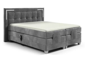 Miniaturka 8 - Łóżko tapicerowane szare z elektryczną regulacją eleganckie