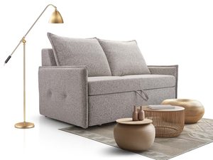 Miniaturka 10 - Sofa rozkładana szarobeżowa w aranżacji z lampą i stolikiem kawowym